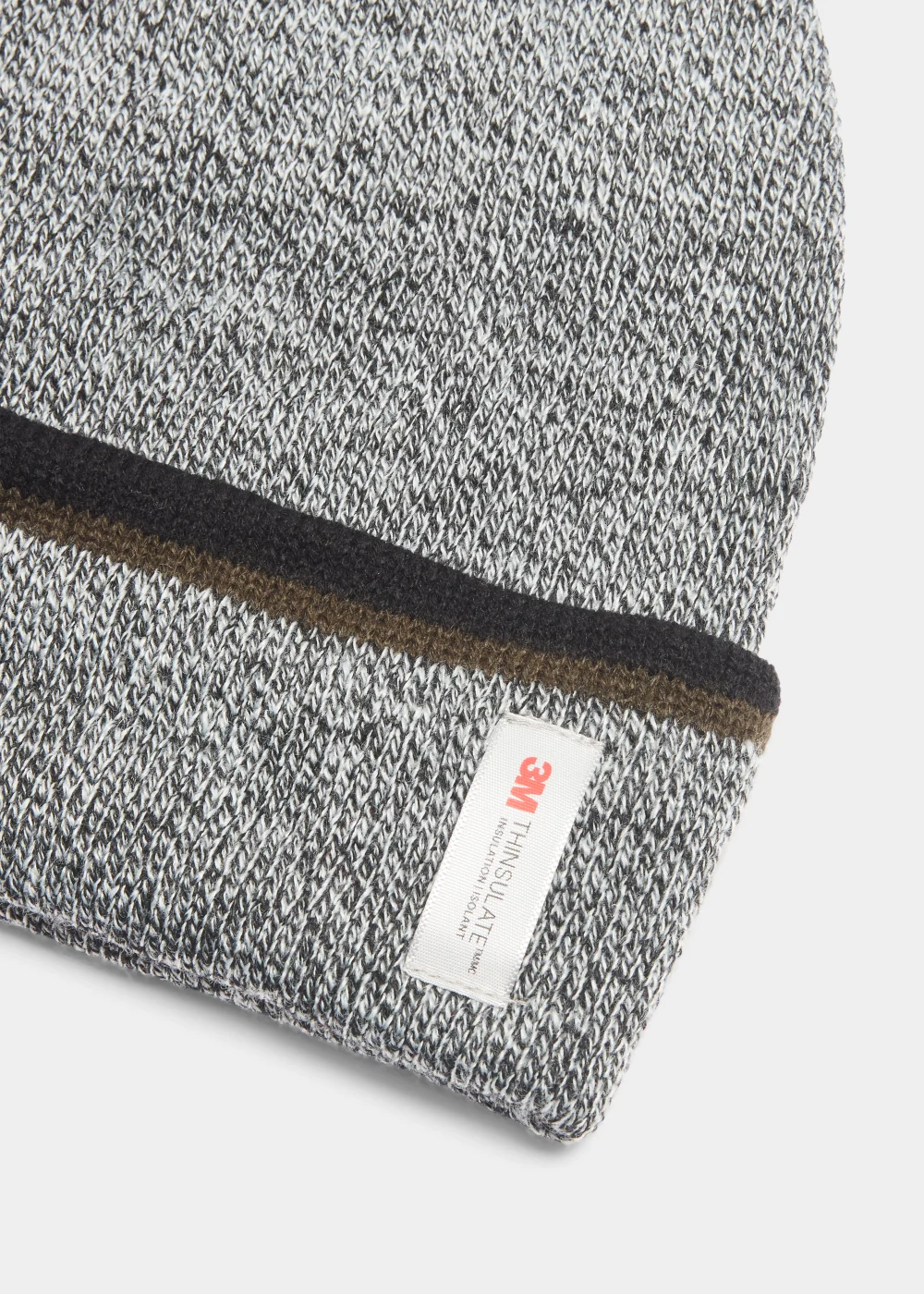Grey Stripe Thinsulate Beanie - One Size Image 2