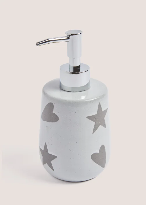 Heart & Star Stamp Soap Dispenser (16.5cm x 8cm x 8cm) Image 1