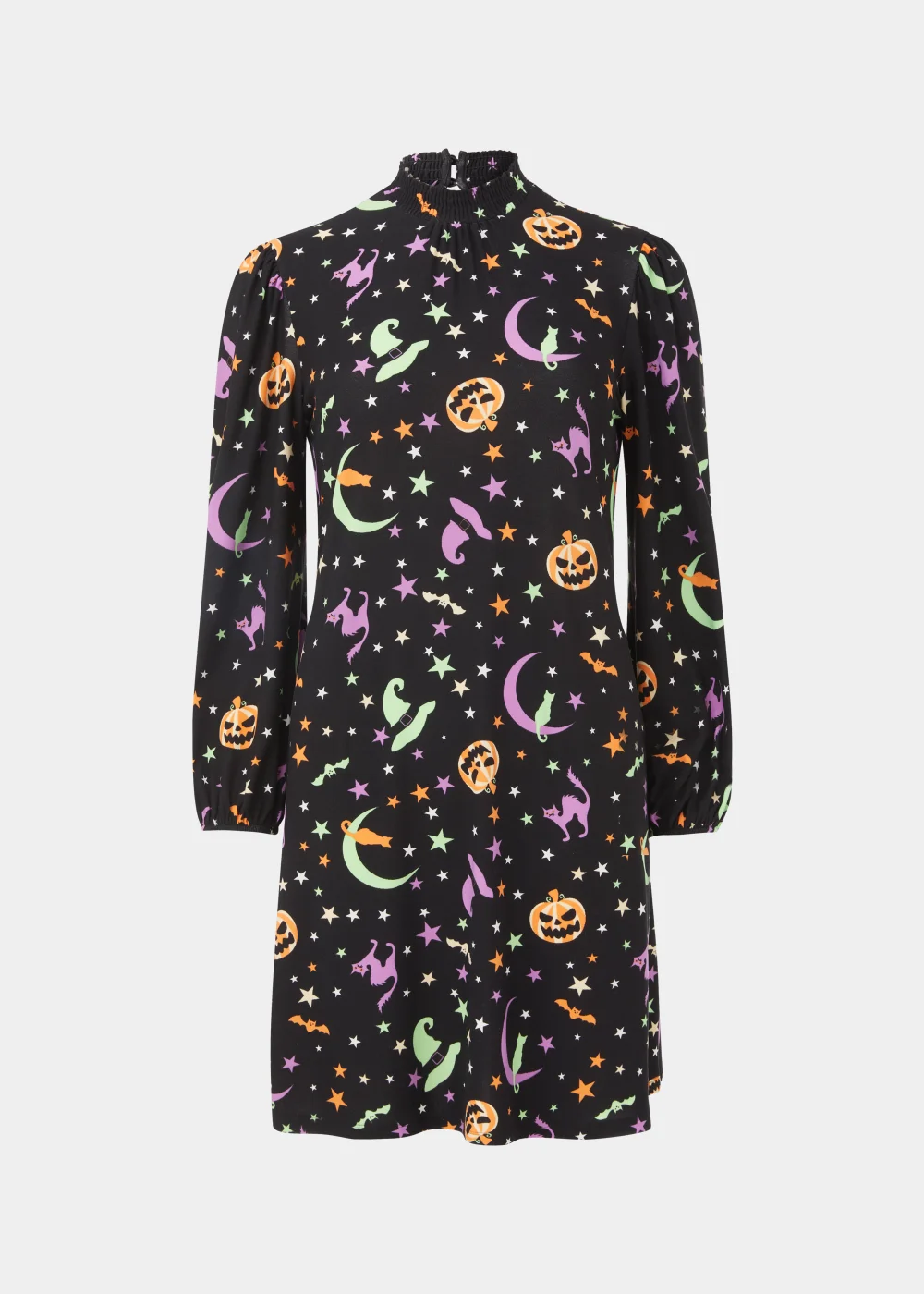 Black Stars & Cats Super Soft Mini Dress - 8 Image 5