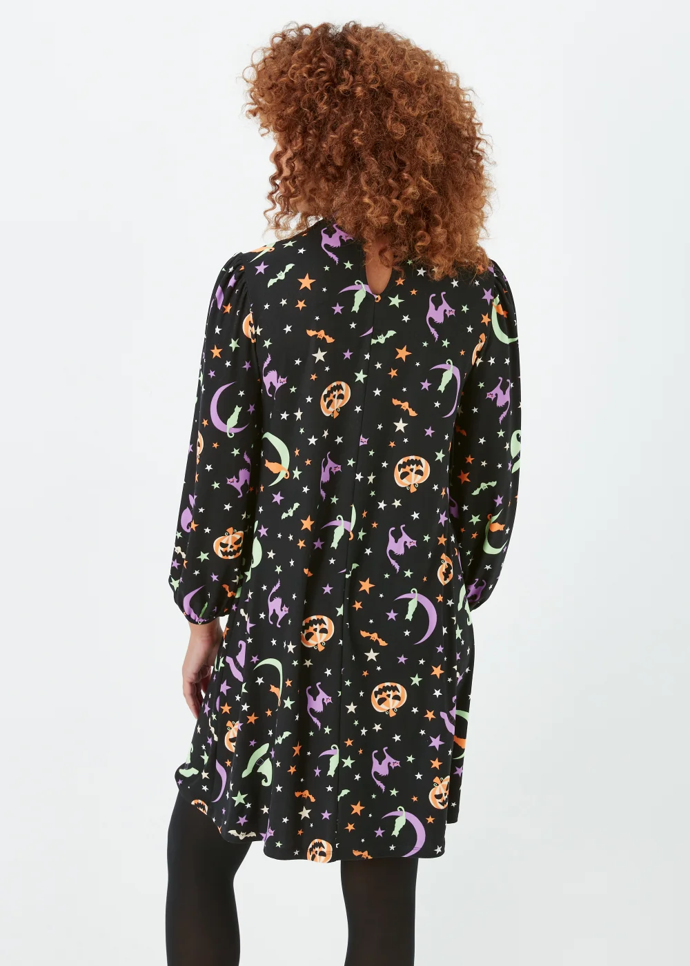 Black Stars & Cats Super Soft Mini Dress - 8 Image 2