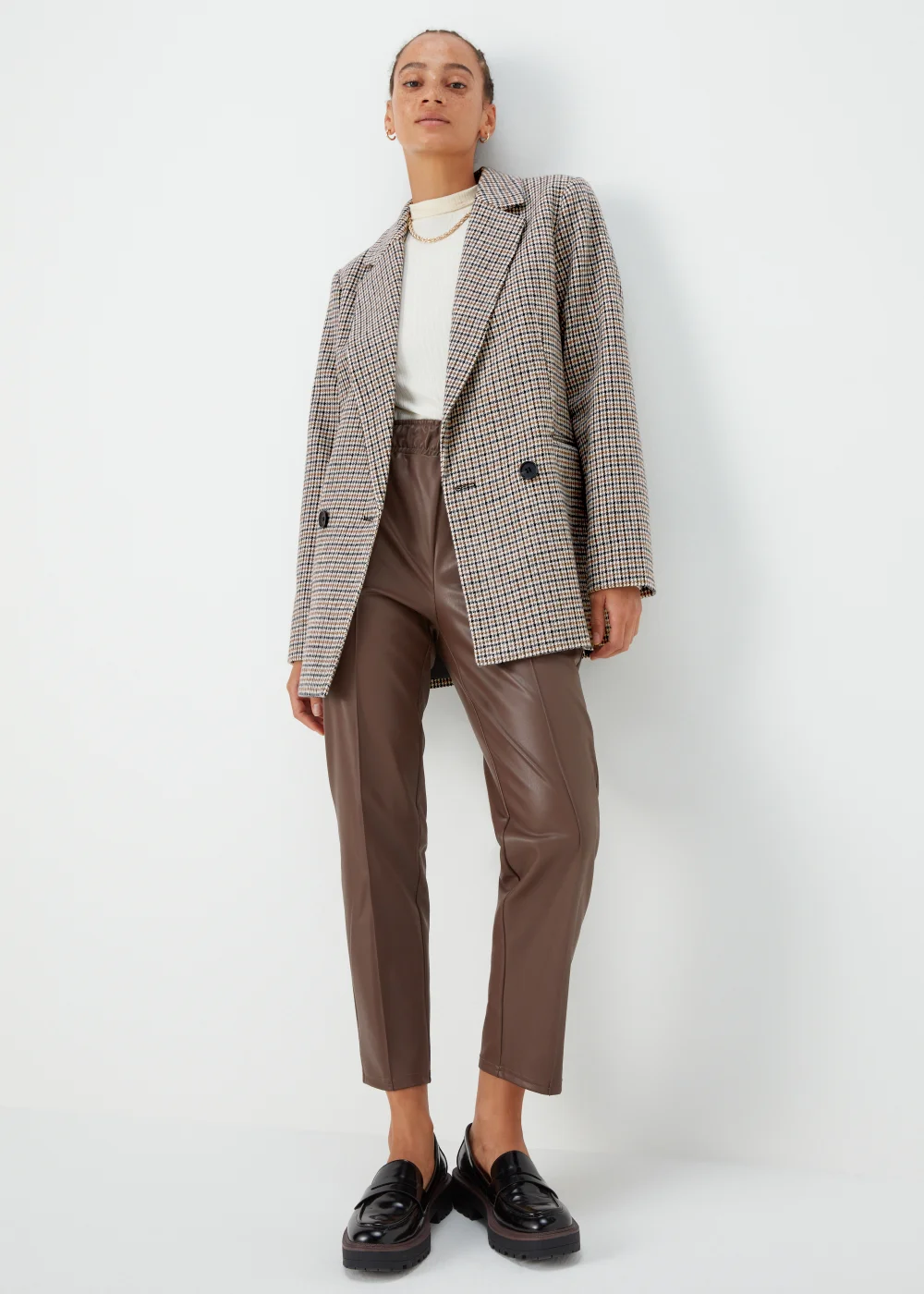 Papaya Petite Brown Check Blazer - 6 Papaya Petite Brown Check Blazer - 6