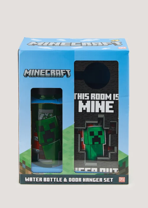 Kids Minecraft Water Bottle & Door Hanger Set Image 1