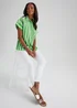 Green Stripe Short Sleeve Shirt - Size 8 Image 4