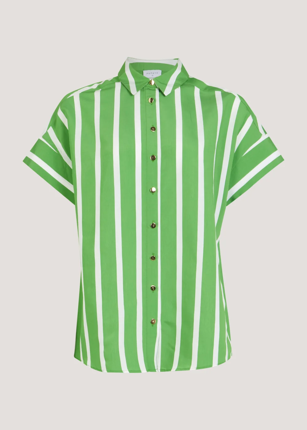 Green Stripe Short Sleeve Shirt - Size 8 Image 5