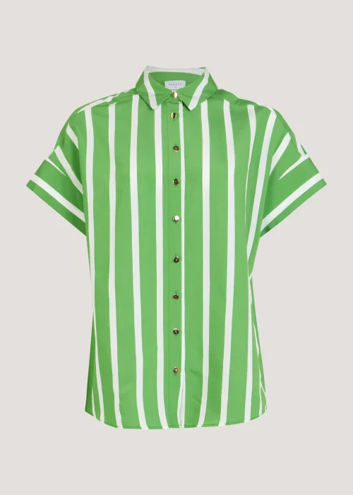 Green Stripe Short Sleeve Shirt - Size 8 Image 5