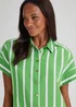 Green Stripe Short Sleeve Shirt - Size 8 Image 3