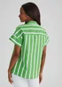 Green Stripe Short Sleeve Shirt - Size 8 Image 2
