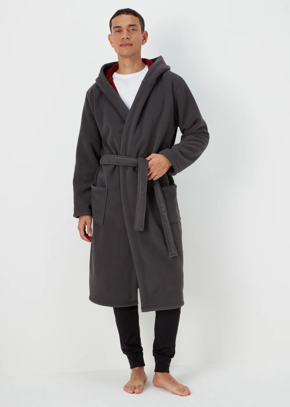 Grey Bonded Dressing Gown - Small Image 1