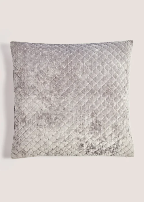 Grey Cross Stitch Cushion Image 1