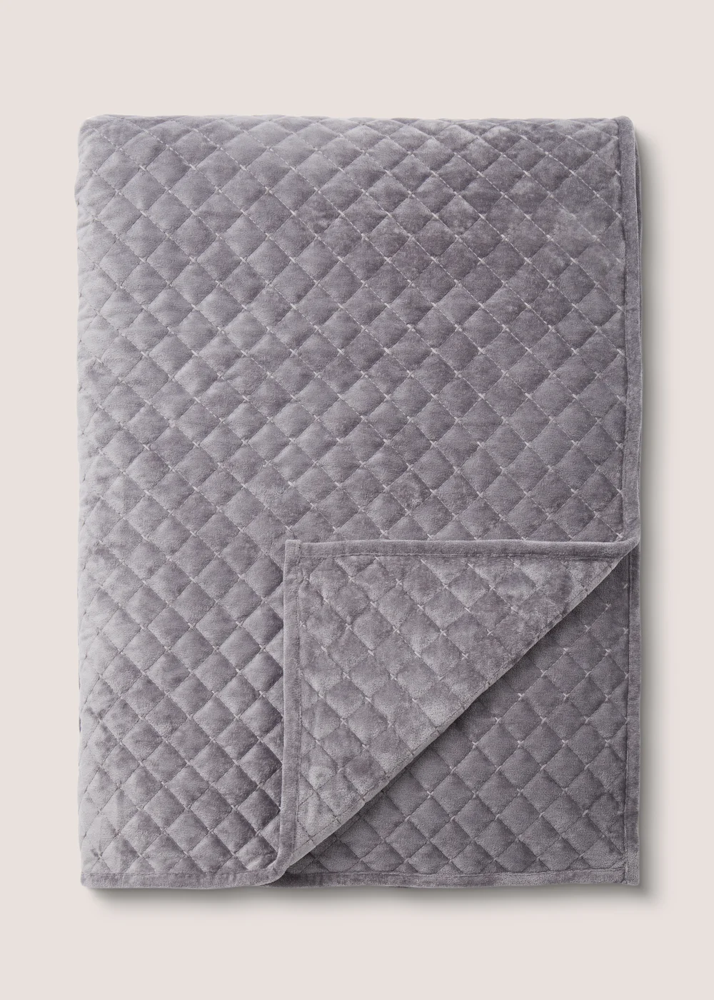 Grey Cross Stitch Bedspread (235cm x 235cm) Image 1