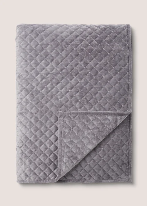 Grey Cross Stitch Bedspread (235cm x 235cm) Image 1
