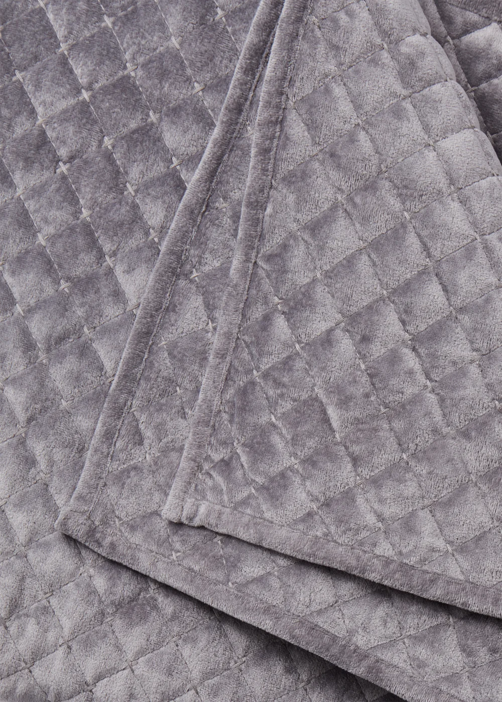 Grey Cross Stitch Bedspread (235cm x 235cm) Image 2