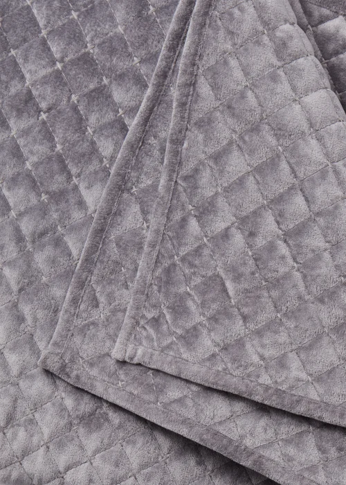 Grey Cross Stitch Bedspread (235cm x 235cm) Image 2