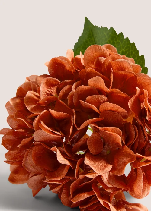 2 Pack Orange Hydrangea Single Stems (85cm) Image 2