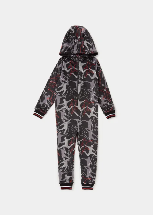 Boys Black Football Onesie (4-13yrs) - Age 4 Years Image 1