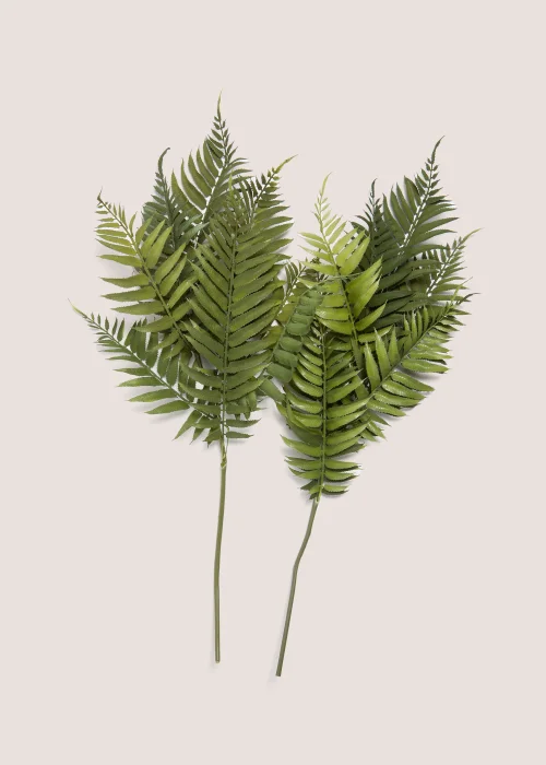 2 Pack Green Fern Single Stems (85cm) Image 1