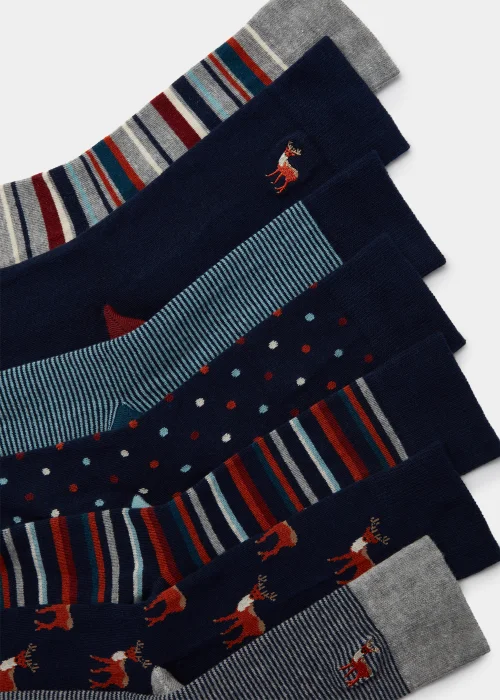 7 Pack Multicoloured Stag Print - Sizes 6 - 8.5 Image 2