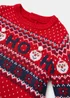 Boys Mini Me Red Christmas Santa Knitted Jumper (9mths-4yrs) - Age 9 - 12 Months Image 2