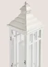 White Medium Wood & Metal Lantern Image 2