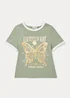 Girls Khaki Ringer T-Shirt (7-15yrs) - Age 7 Years Image 1