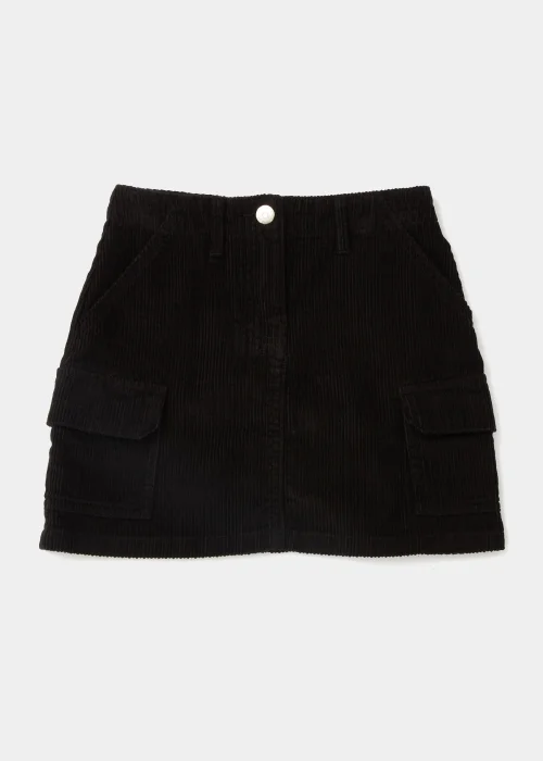 Girls Black Cargo Cord Skirt (4-13yrs) - Age 4 Years Image 1
