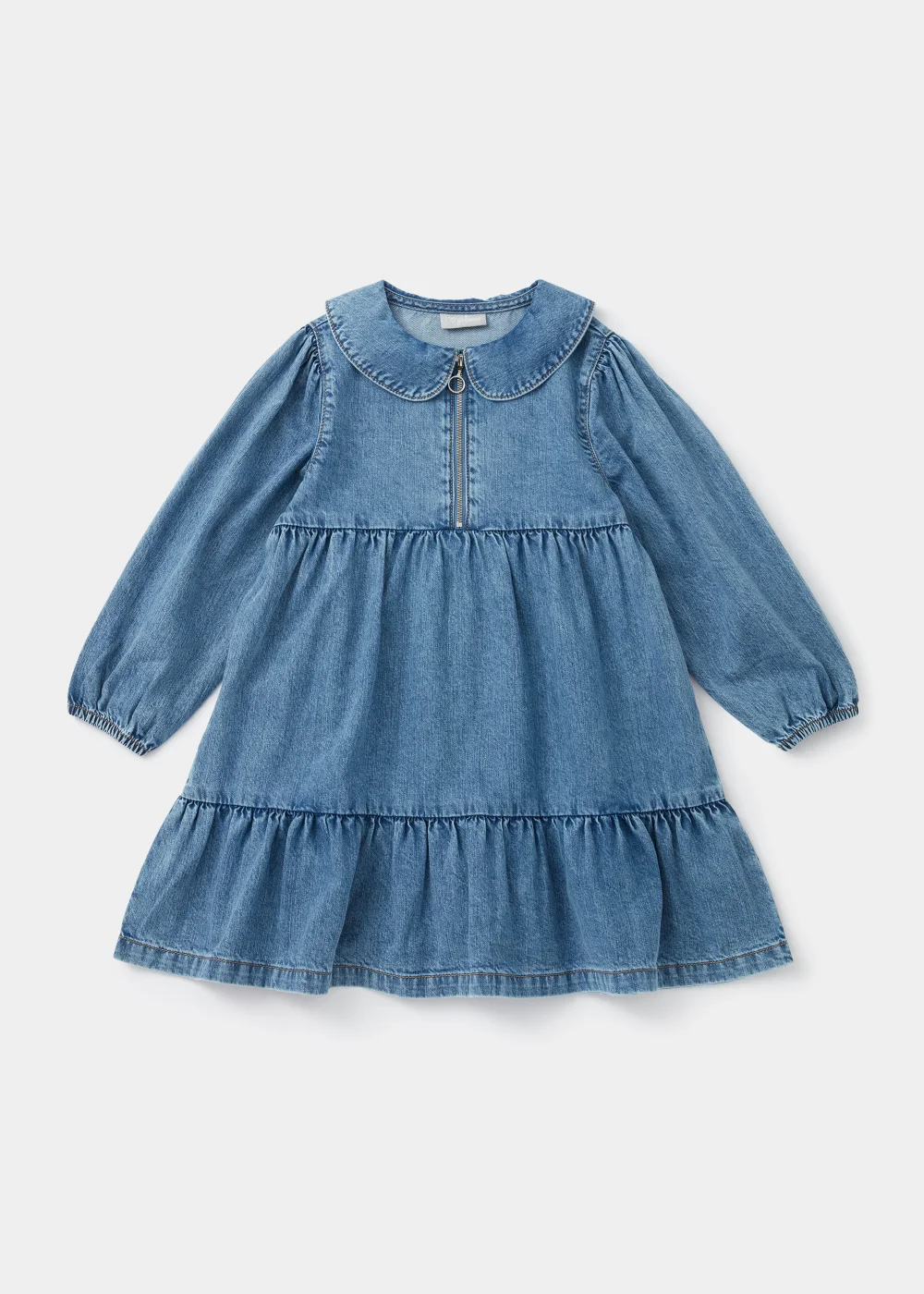 Girls Tiered Denim Dress (4-13yrs) - 4 Yrs Image 1