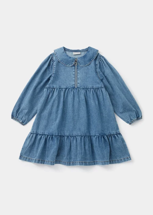 Girls Tiered Denim Dress (4-13yrs) - 4 Yrs Image 1
