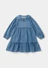 Girls Tiered Denim Dress (4-13yrs) - 4 Yrs Image 1