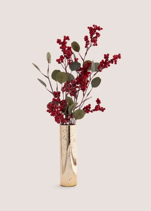 Berries in Gold Vase (27cm x 55cm) Image 1