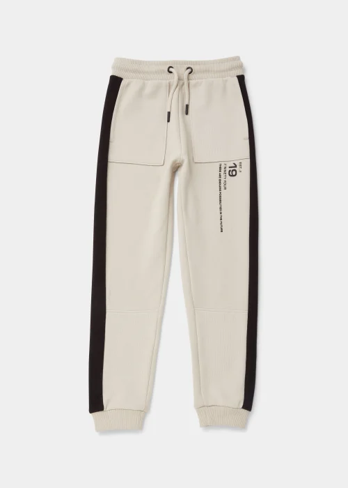 Boys Ecru Tonal Co-Ord Joggers (4-13yrs) - Age 4 Years Image 1
