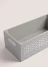 Grey Metal Wood Storage Tray (40cm x 18cm x 13cm) Image 2