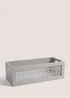 Grey Metal Wood Storage Tray (40cm x 18cm x 13cm) Image 1