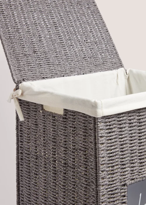 Grey Heart Laundry Basket Image 2
