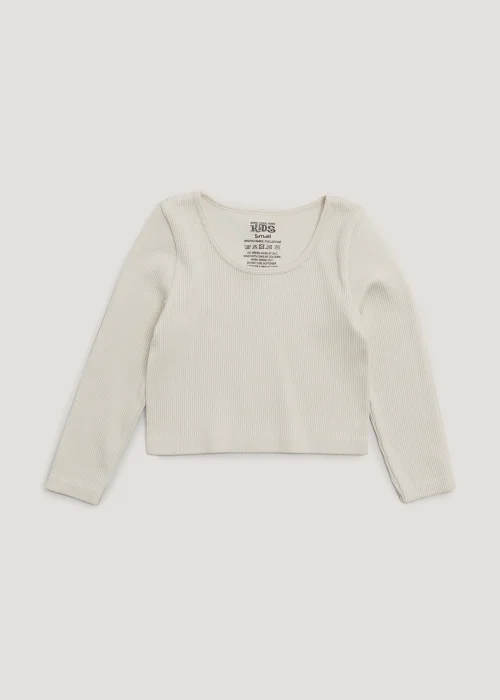Girls Cream Seamless Long Sleeve Top (Small-Large) - S Image 1