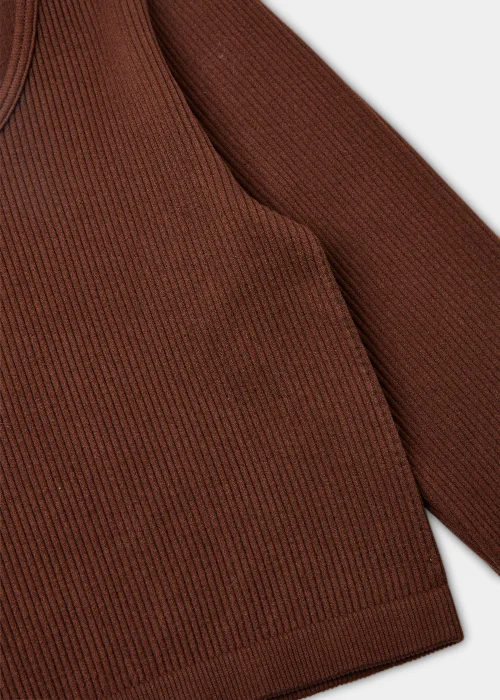 Girls Brown Seamless Long Sleeve Top (7-15yrs) - S Image 2