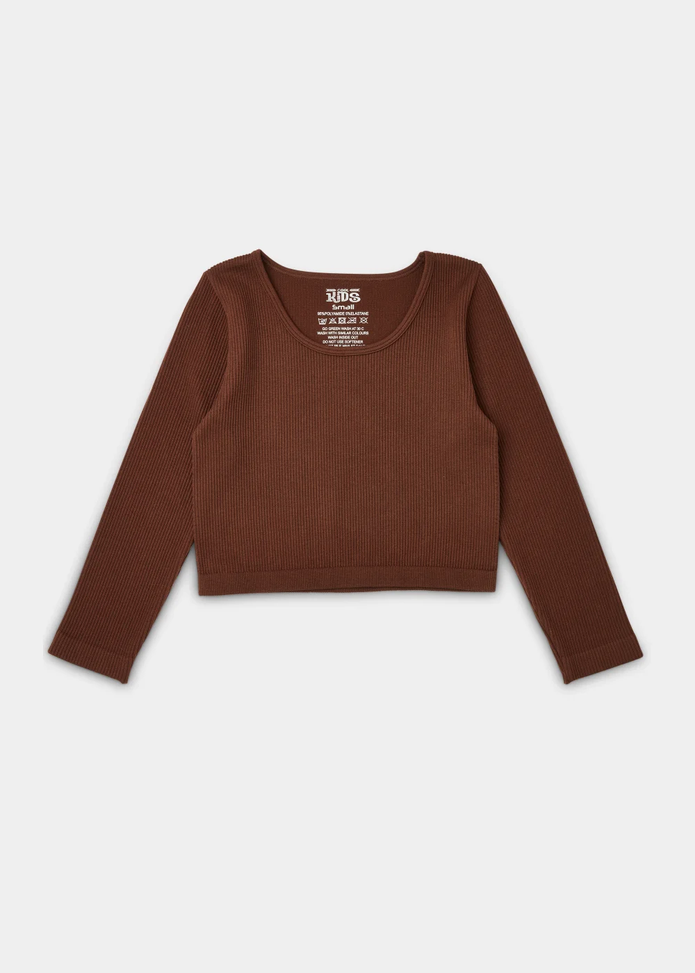 Girls Brown Seamless Long Sleeve Top (7-15yrs) - S Image 1