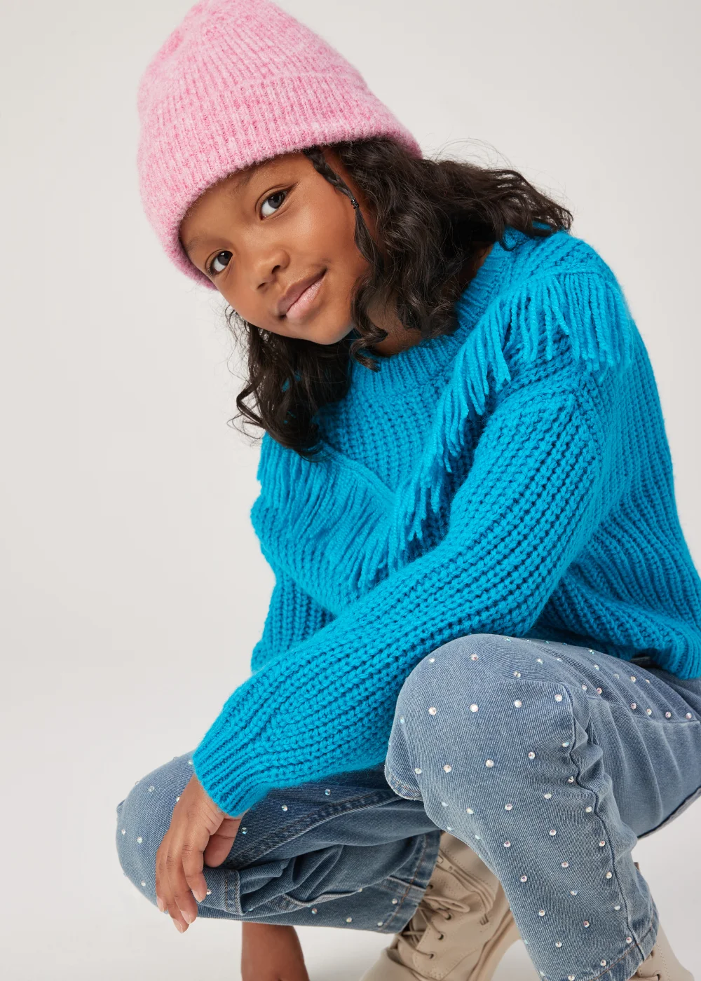 Girls Blue Fringe Jumper (4-13yrs) - 4 Yrs Image 3