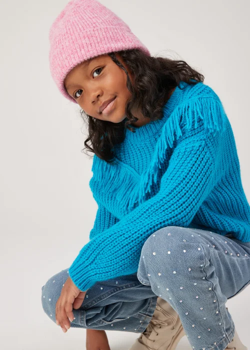 Girls Blue Fringe Jumper (4-13yrs) - 4 Yrs Image 3