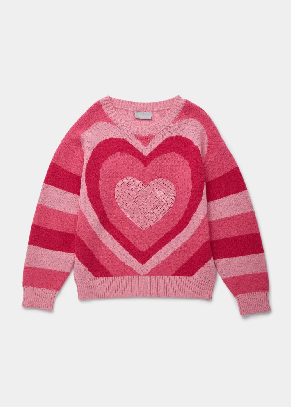 Girls Pink Heart Jumper (4-13yrs) - 4 Yrs Image 1