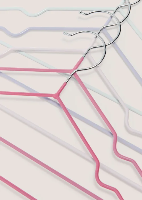 Kids 5 Pack Pink Wire Hangers (39.5cm x 18cm x 5cm) Image 2