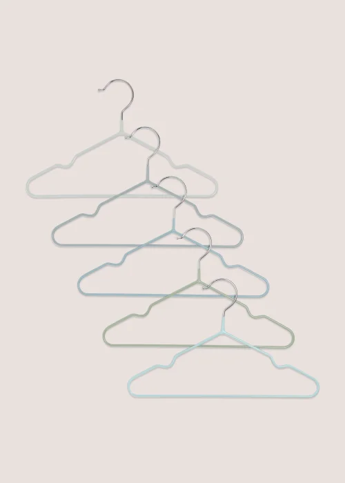 Kids 5 Pack Blue Wire Hangers Image 1