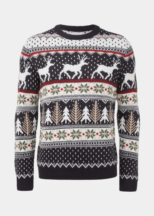 Navy Christmas Fair Isle Jumper - S Image 5