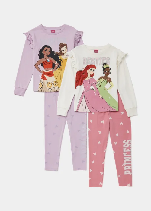 Kids 2 Pack Disney Princess Pyjama Sets (4-9yrs) - Age 3 Years Image 1