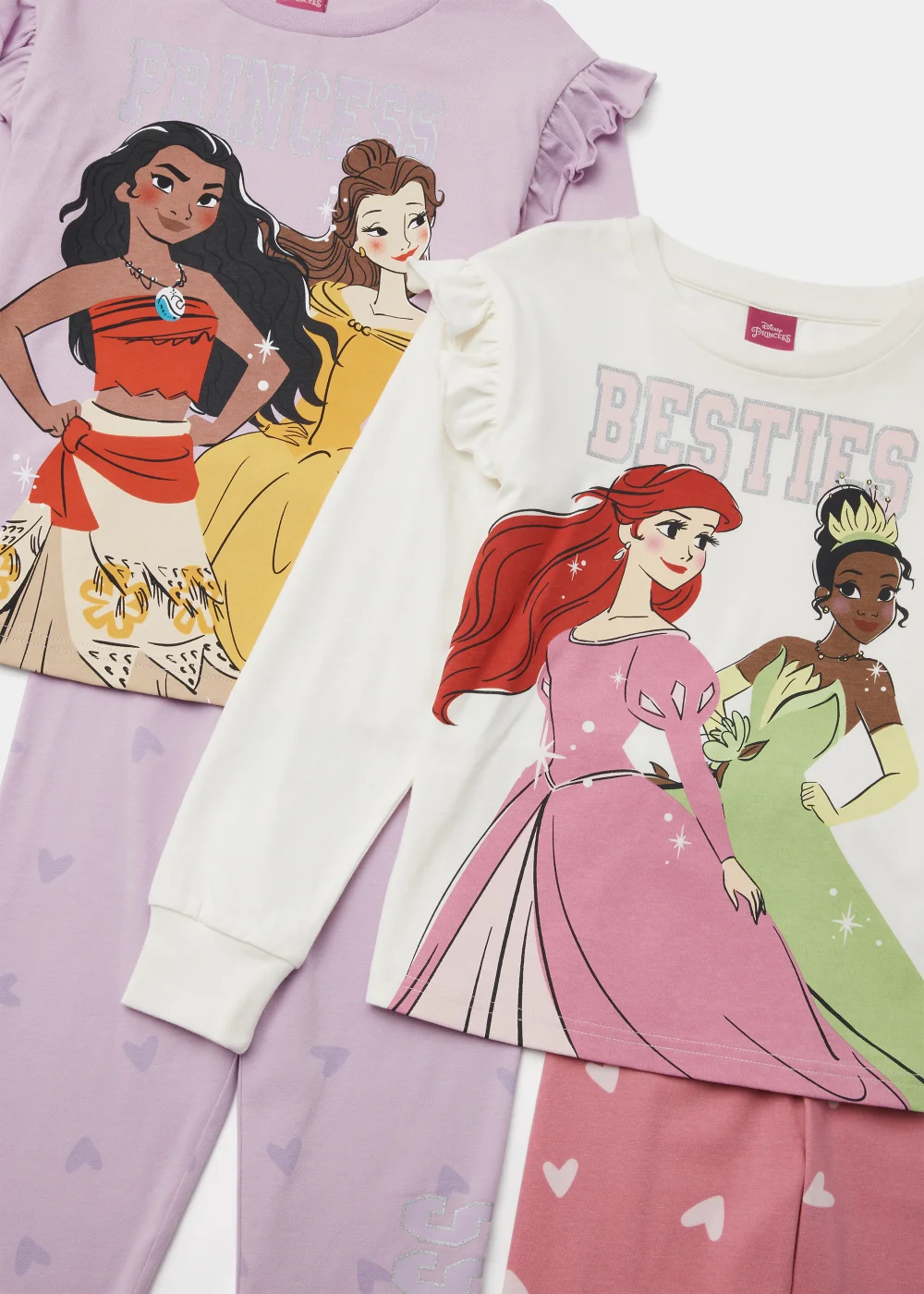 Kids 2 Pack Disney Princess Pyjama Sets (4-9yrs) - Age 3 Years Image 2