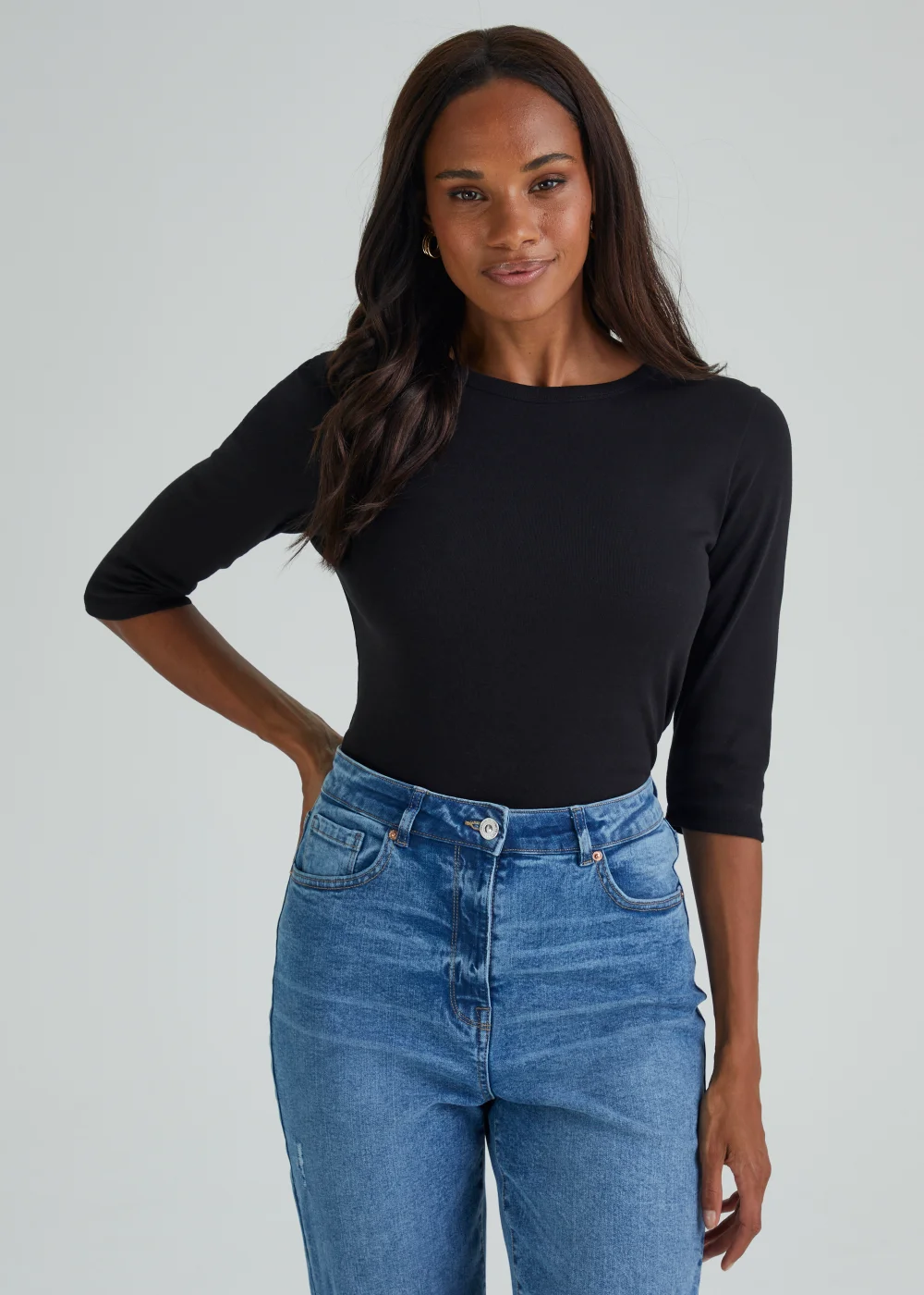 Black 3/4 Sleeve T-Shirt - 8 Image 1