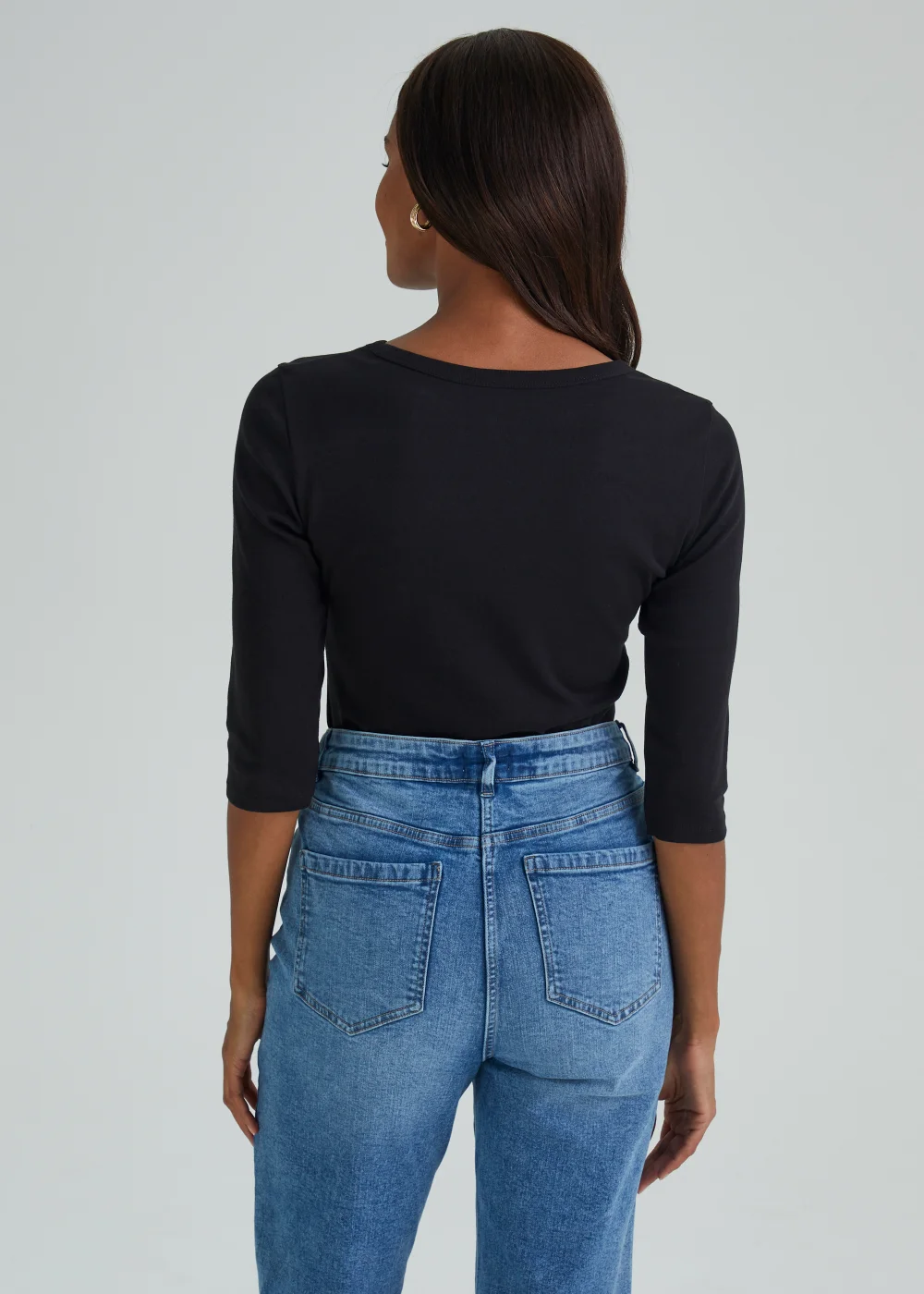 Black 3/4 Sleeve T-Shirt - 8 Image 2