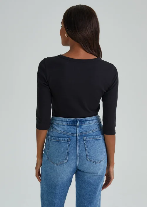 Black 3/4 Sleeve T-Shirt - 8 Image 2