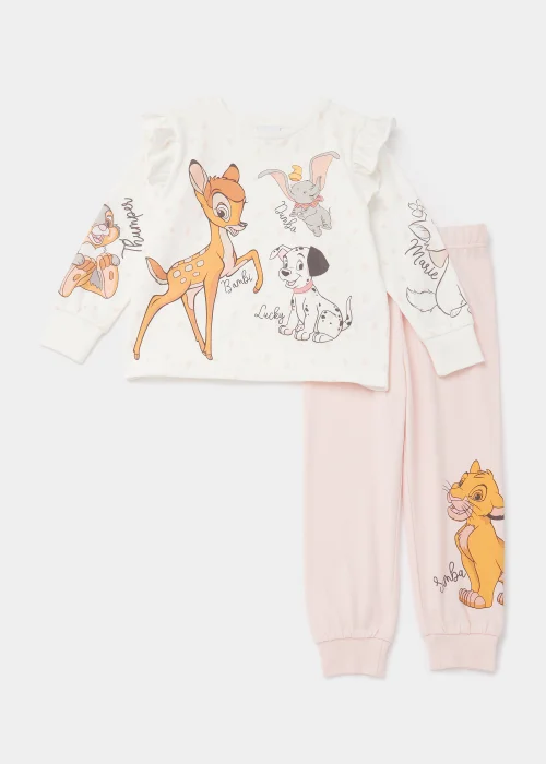 Kids Cream & Pink Disney Classics Pyjama Set (9mths-7yrs) - Age 18 - 23 Months Image 1