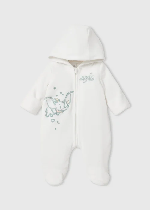 Baby White Dumbo Print Pram Suit (Newborn-18mths) - 0-3 months Image 1