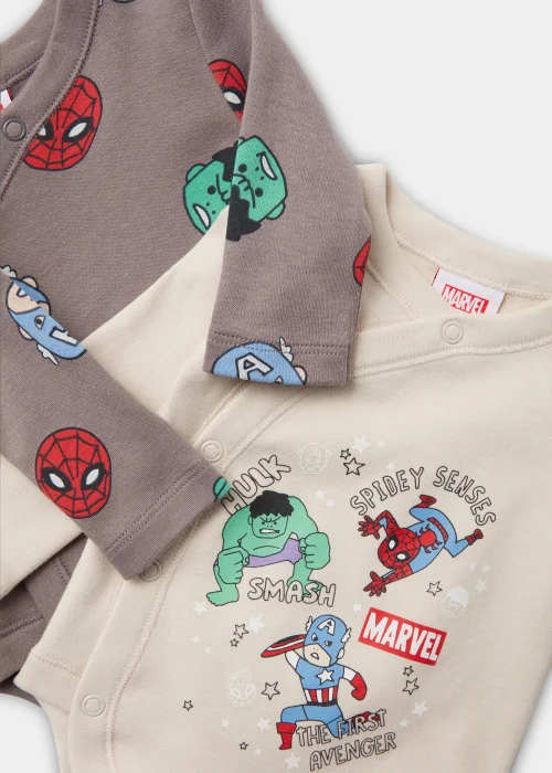 Baby 2 Pack Marvel Wrap Bodysuits (Tiny Baby-18mths) - Tiny Baby Image 2